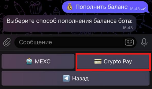 Выбор способа оплаты CP