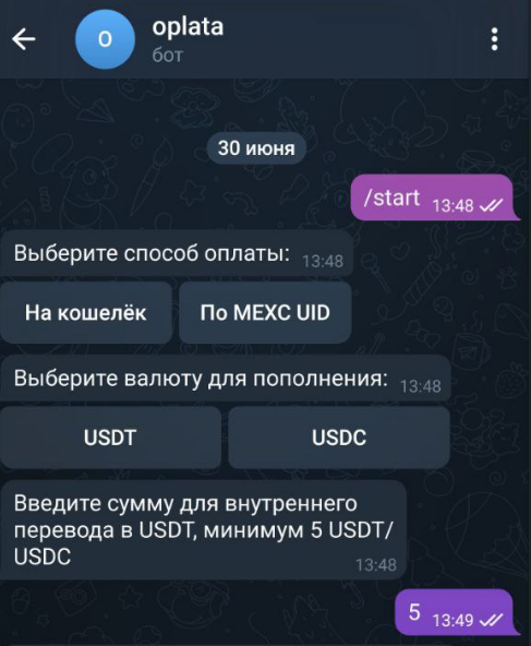 Ввод суммы PM